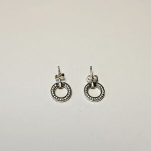 Pandora Sparkling Circle Stud Earrings – Sterling Silver & CZ